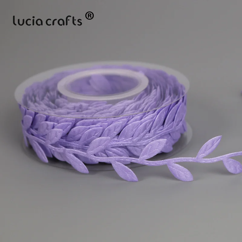 Lucia crafts 1 рулон/лот(10 метров/рулон) 30 мм листья отделка украшения лист ленты DIY ткань аппликации швейная одежда Q0708 - Цвет: Purple