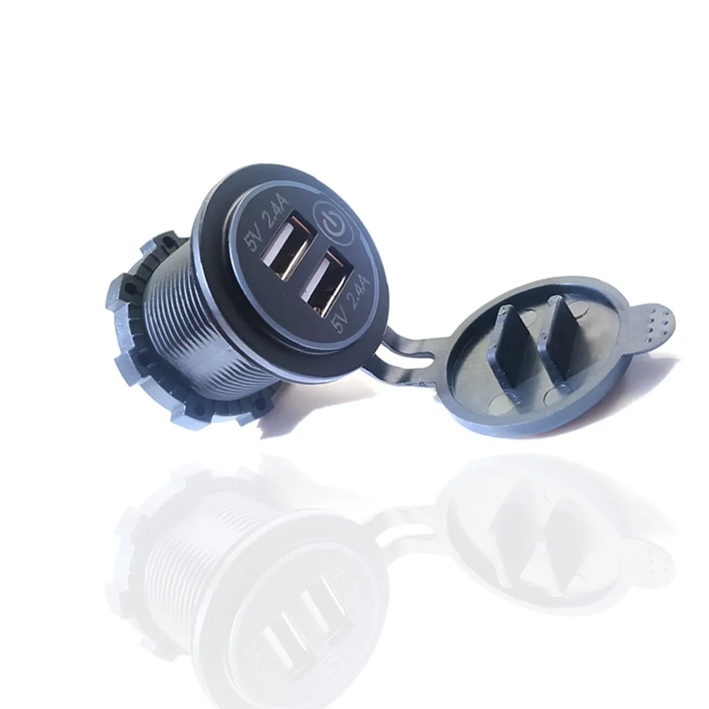 Автомобильный usb Зарядное устройство 12 V-24 V Водонепроницаемый 3.1A& 4.2A& 4.8A Dual USB быстрой Зарядное устройство гнездо Мощность розетка с сенсорным переключателем для iPhone
