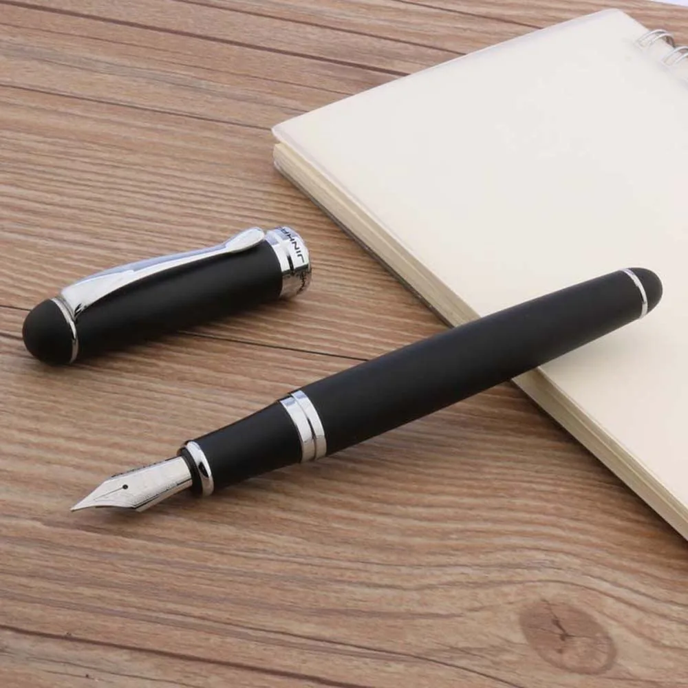Jinhao X750 Fountain Pen - Medium 18K Gold Plated Stainless Steel Nib, Purple Barrel, Pocket Clip Included