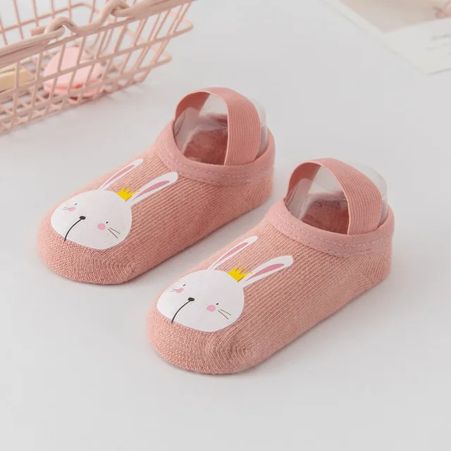 pink 1 пара нескользящих Хлопковых Носков для маленьких мальчиков и девочек милые модные носки с рисунками животных для новорожденных - Цвет: pink