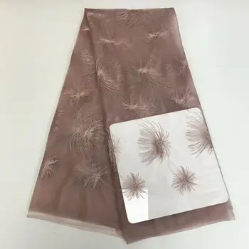 

2019 Newest French Tulle Mesh Fabric with 3 d flowers Embroidery High Class Wedding dress for Women African Lace Fabric New
