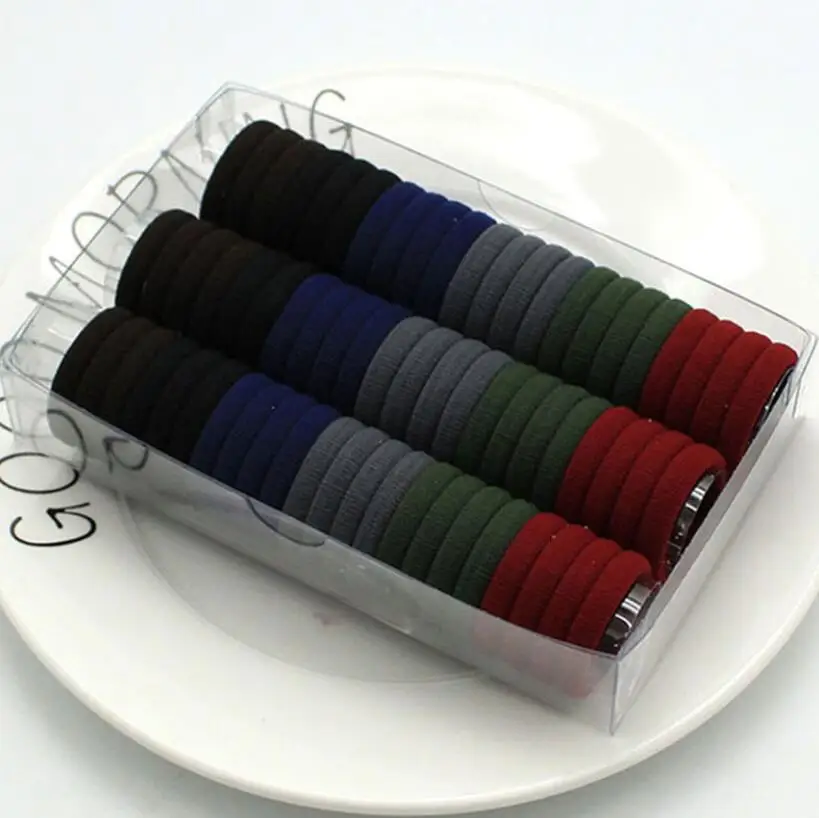 66pcs D with box 3 см 66 шт./кор.; Милые яркие Цвет эластичная повязка на голову из резинок, детский ободок для волос аксессуары для волос для девочек; повязка для волос; - Цвет: 66pcs D with box
