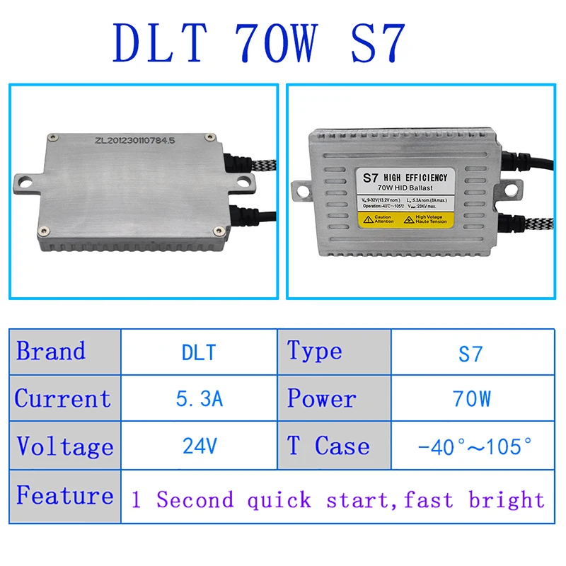 HIDLT 2PCS AC 12V 24V 70W Fast Start DLT Xenon HID Electronic Ballast Ignition For Truck Headlight Lamp Xenon H7 H1 H11 HB3 HB4 (6)