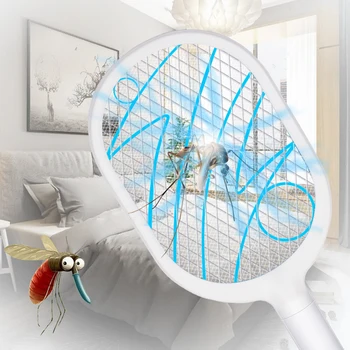

USB Charge Electric Fly Mosquito Swatter Bug Zapper Tennis Racket Insects Killer Racket Insects Killer Stun Useful