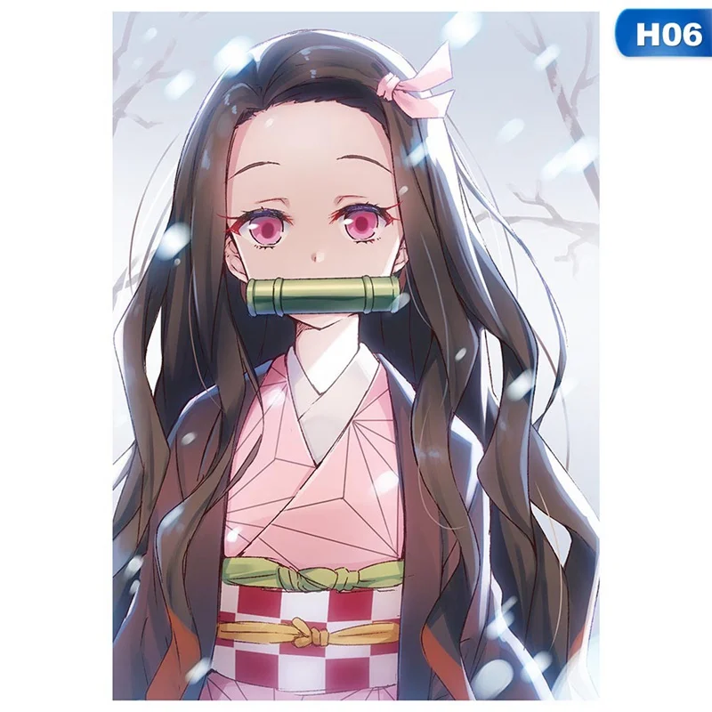 6 Demon Slayer: Kimetsu No Yaiba Tanjirou Nezuko Аниме Манга настенный плакат для гостиной украшение дома - Цвет: 6