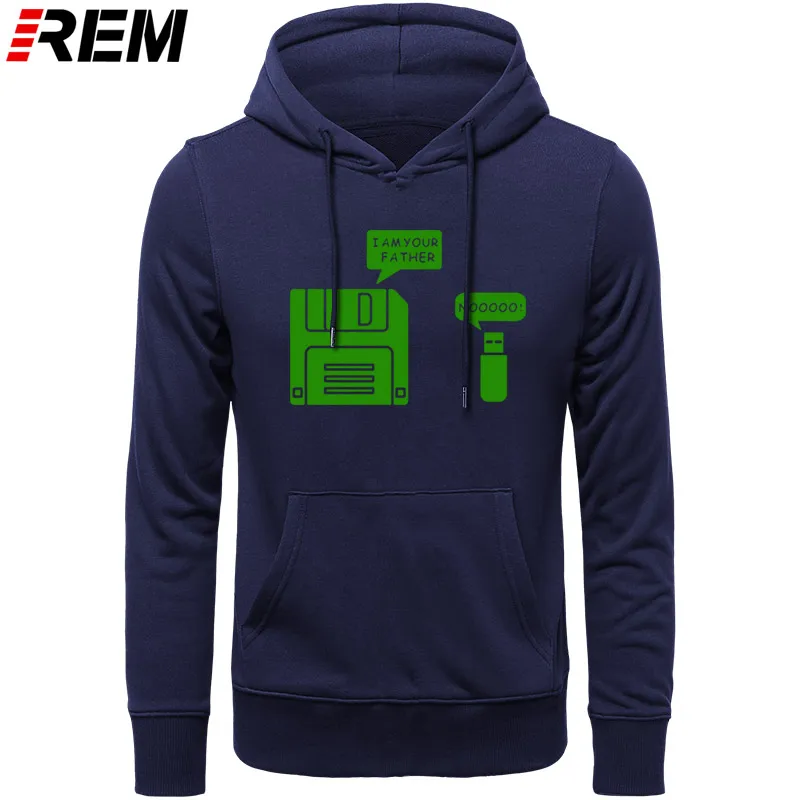 REM USB дискета я ваш отец мужские хлопковые с длинным рукавом юмором диск повседневные Camisetas Hombre мужские кофты с капюшоном, толстовки - Цвет: NAVY GREEN
