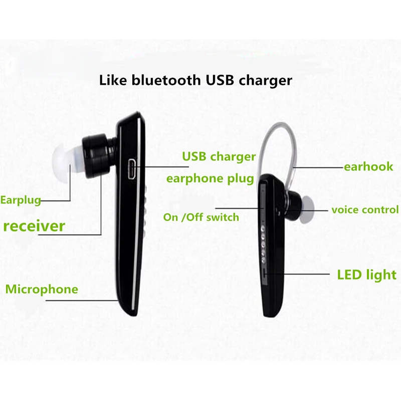 Перезаряжаемые слуховой аппарат Беспроводной наушники с Bluetooth и голосовым уха