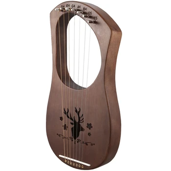 

NEW-7-String Lyre Harp Strings Solid Mahogany Wood String Instrument with Carry Bag Tuning Tool