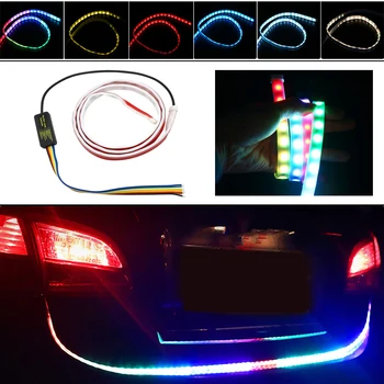 

120CM Colorful Tail Light Strip For Ford Focus 2 3 Fiesta Kuga Fusion Escape Edge Turn Signal Light Streamer LED Waterproof Lamp