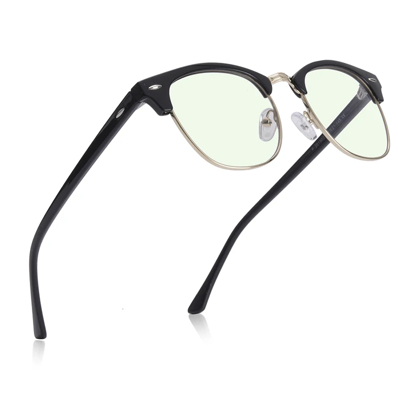 C1Bright black Gold AOFLY фирменный дизайн винтажные мужские очки компьютерные квадратные анти-голубые световые светофильтры женские оптические очки оправа UV400 - Цвет оправы: C1Bright black Gold