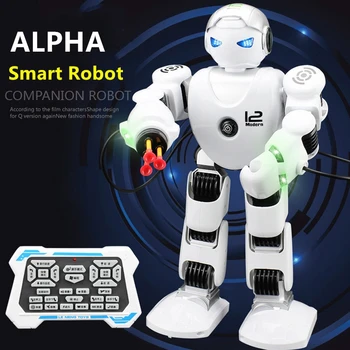 

Intelligent Entertaining Remote Control Robot Bullet Launch Dance Music English Learning Cool Light Programmable RC Robot Toy