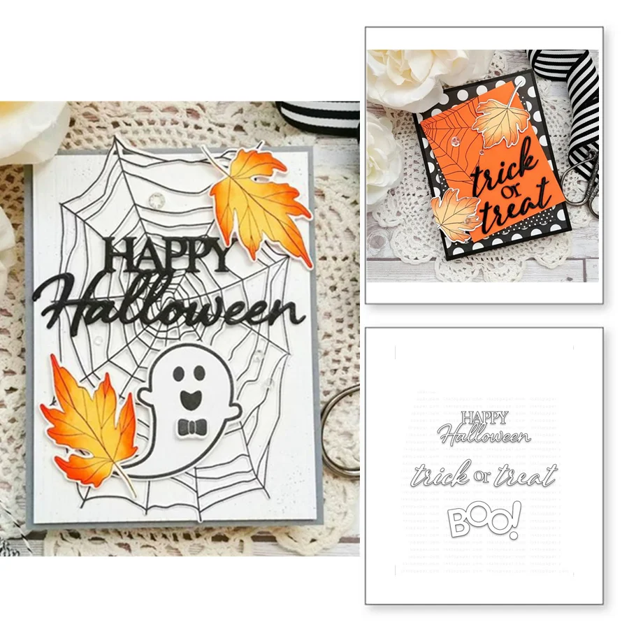 Хэллоуин слова металлические режущие штампы DIY Скрапбукинг бумажное ремесло