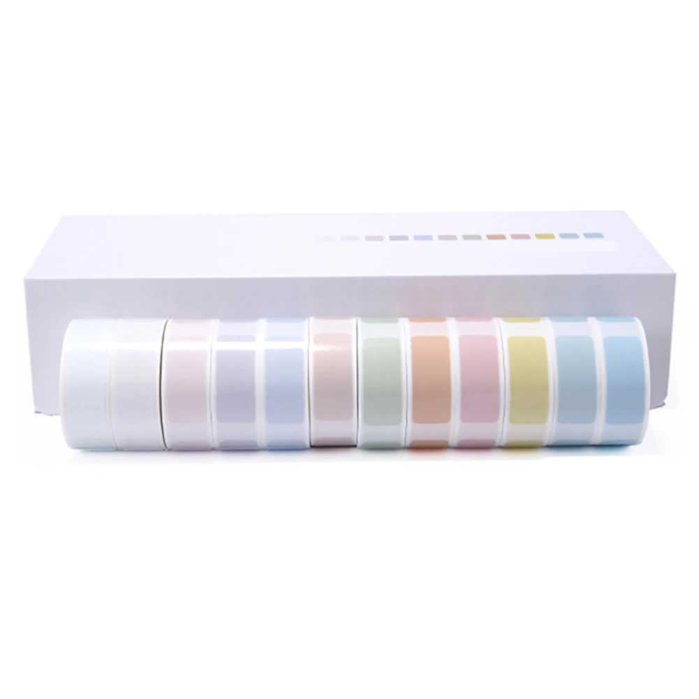 

12 Rolls Blank Label Sticker Paper Waterproof Pure Color Labels for D11 Mini Label Printer