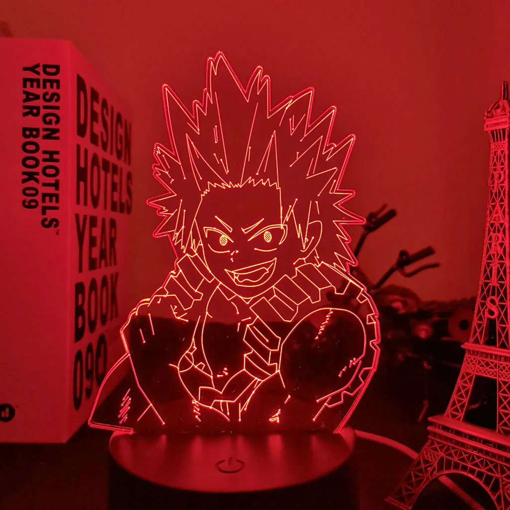 Anime My Hero Academia Led Night Light Eijiro Kirishima Lamp for Room Deco Birthday Gift Eijiro Kirishima Light My Hero Academia red night light