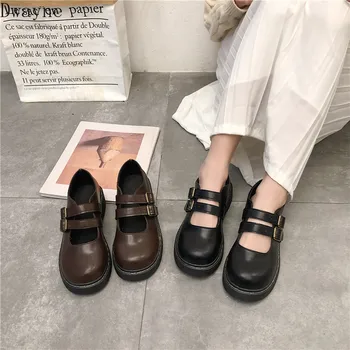 

2019 new retro small shoes female students Korean version of the wild ulzzang college wind round head flat shoes tide