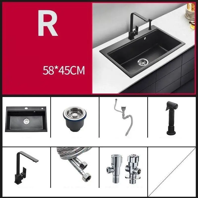 Number 24 Banheiro Black Afwasbak Waschbecken Dissipador портативная кухонная раковина Lavello Cucina Fregadero Cuba Pia Cozinha Lavabo для мытья посуды - Цвет: Number 24
