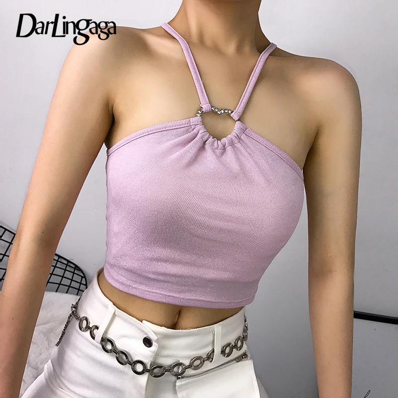 pink halter neck bralette