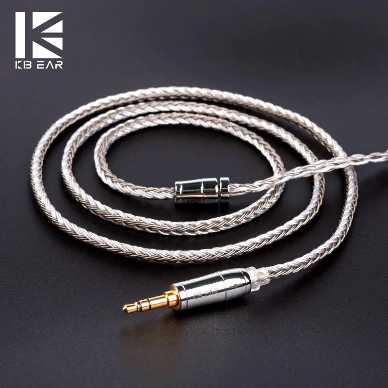 Online KBEAR 16 Anima In Argento Placcato Cavo Bilanciato 2.5 3.5 4.4MM Con MMCX 2pin QDC Connettore per ZS10 Pro AS10 ZSX ZSN C12 BL 03