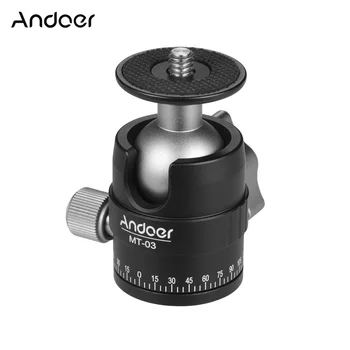 

Andoer MT-03 Mini Ball Head DSLR ILDC Camera Tripod Monopd Mount Quick Release Aluminum Alloy Ballhead with U-Shaped Notch