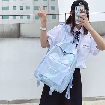 

jk backpack gradient color laser reflective school bag backpack jk uniform bag Japanese college style Shoulder Bags female bag