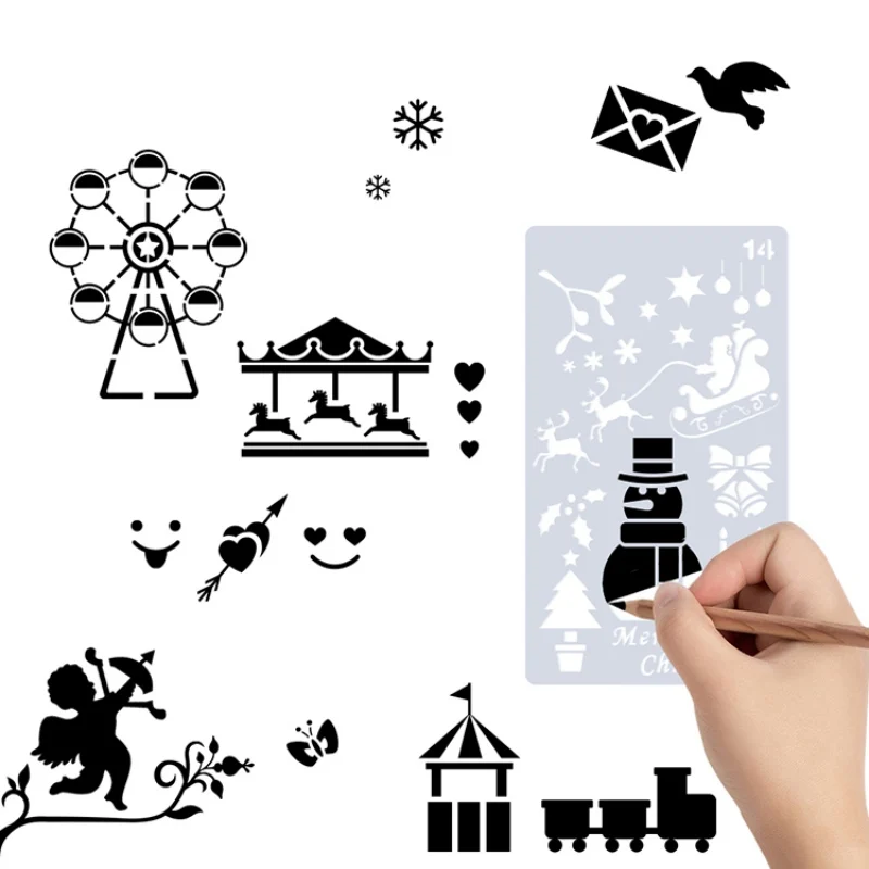 

Practical Kids Painting Learning Stencil Drawing Templates Creative Hollow Numbers Alphabet Painting Template