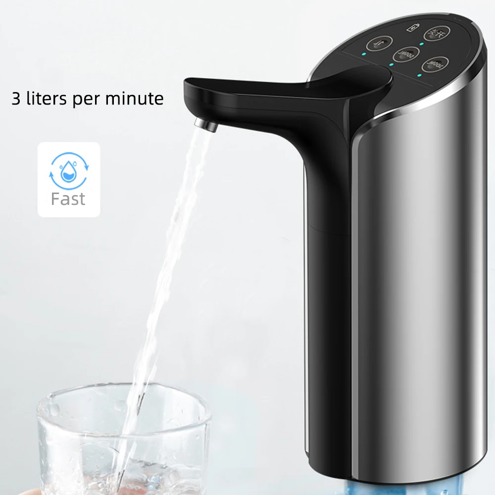DIDIHOU серебряный портативный диспенсер для бутылки с водой, электрический насос для питьевое воды, зарядка через usb, перезаряжаемый