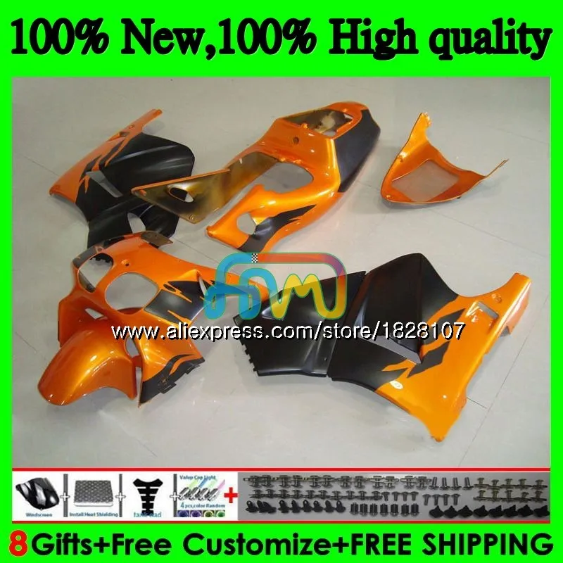 RVF400R для HONDA VFR400 R NC24 V4 VFR400R 87 88 89 90 87BS. 15 ЛРВ 400 R NC30 400R 1987 1988 оранжевый черный 1989 1990 обтекатель