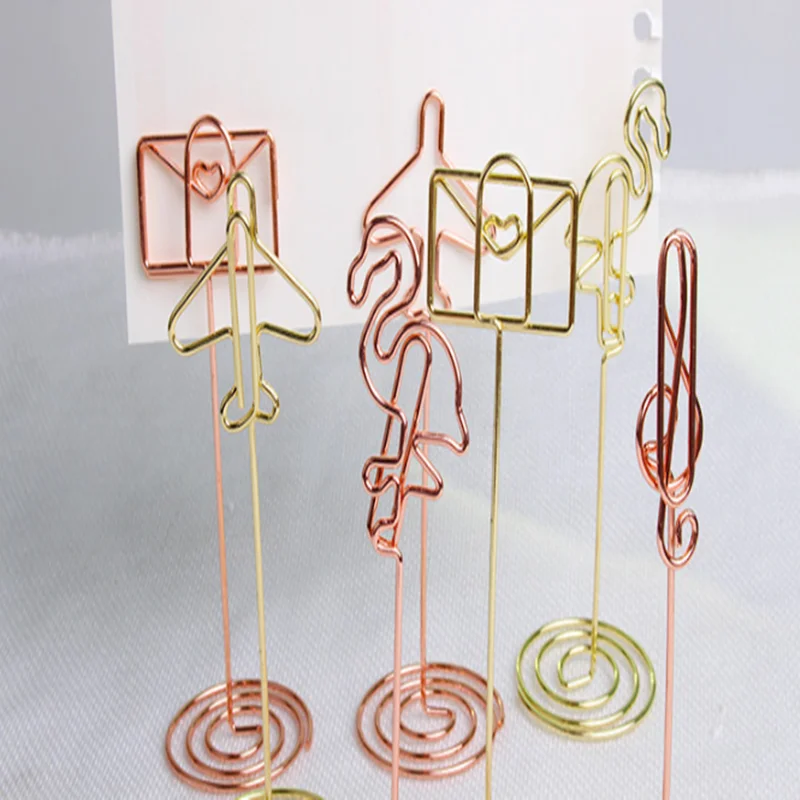 

1PC Romantic Heart Ring Shape Metal Photo Clip Table Number Stand Place Card Holder Wedding Party Desktop Home Decoration