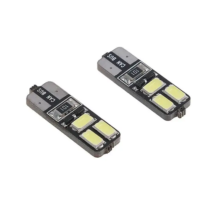 Автолампа светодиодная TORSO T10 W5W габарит 12 В 3 Вт 6 SMD-5630 с обманкой 2 шт | Лампы и