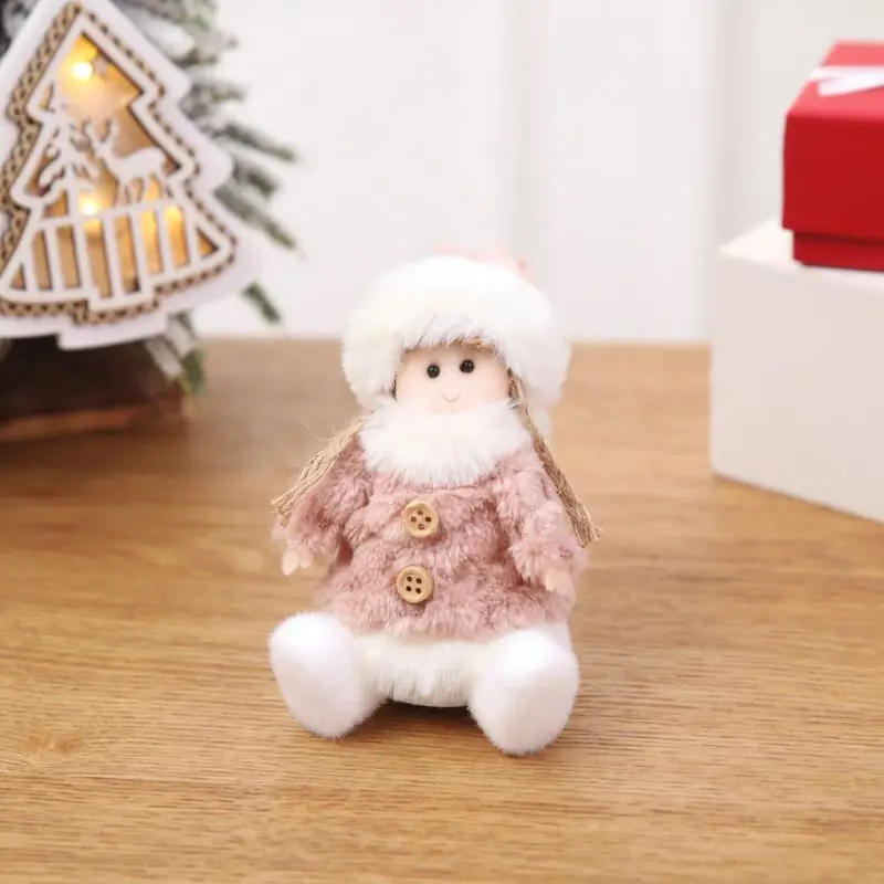 4pcs/set Christmas Gift Santa Claus Snowman Elk Angel Doll Ornament Festival Party Xmas Table Decor Children Toy Q84D