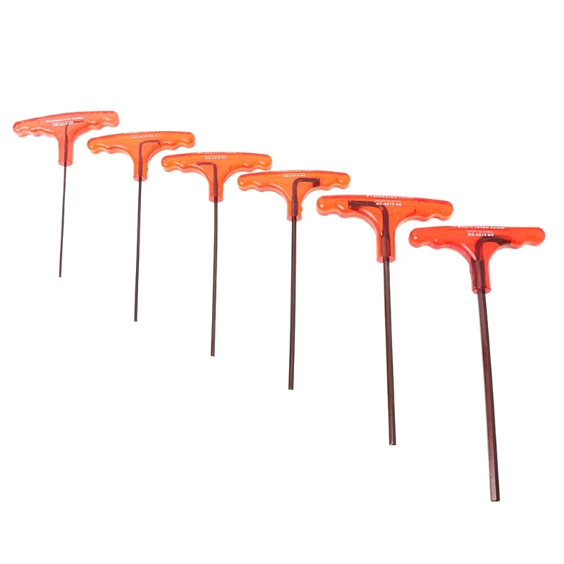 

Mini T-Shape Hex Hexagon Allen Key Wrench S2 Alloy Steel Rod PP Handle Hand Tool