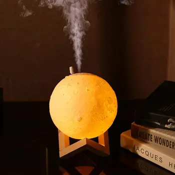 

880mL Air Humidifier 3D Moon Lamp Aroma Essential Oil Diffuser Purifier for Home Office 2019 New Night Light Cool Mist Purifier