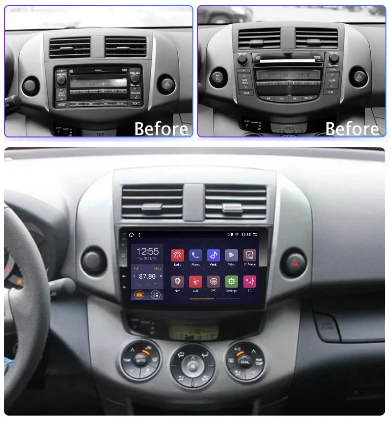 9 дюймов PX6 4G+ 64G Android 9,0 Автомобильный gps навигация для Toyota RAV4 2007-2012 поддержка стереорадио видео Bluetooth