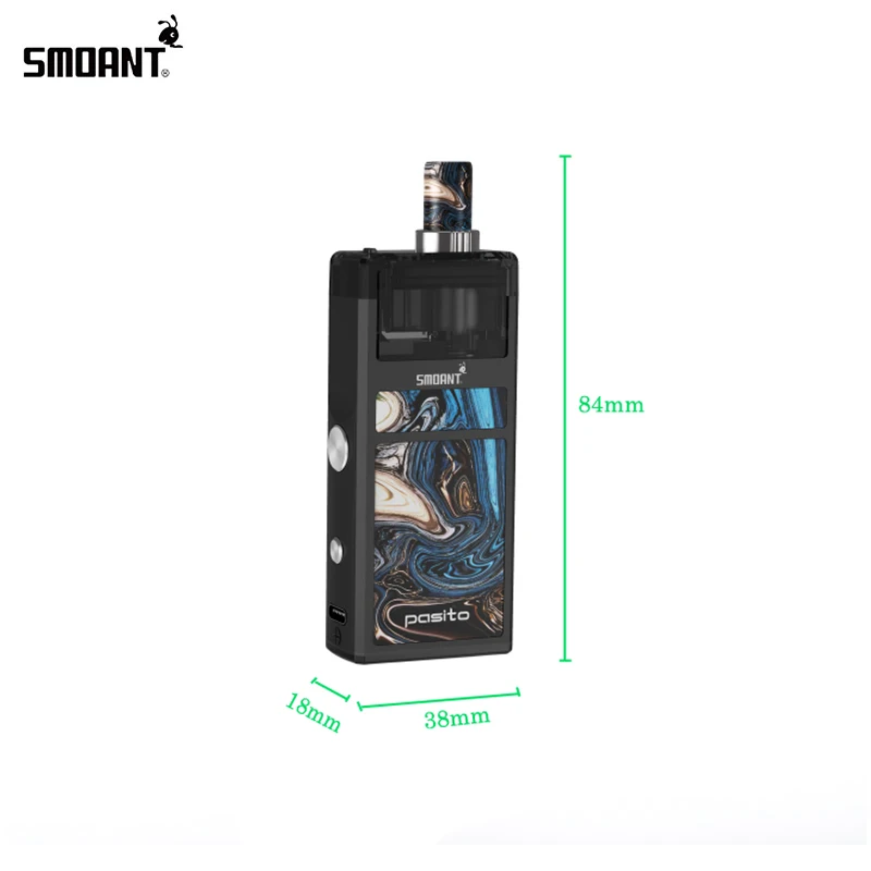 Оригинальный стартовый набор Smoant Pasito вейп с аккумулятором 1100 мА/ч пересобираемая
