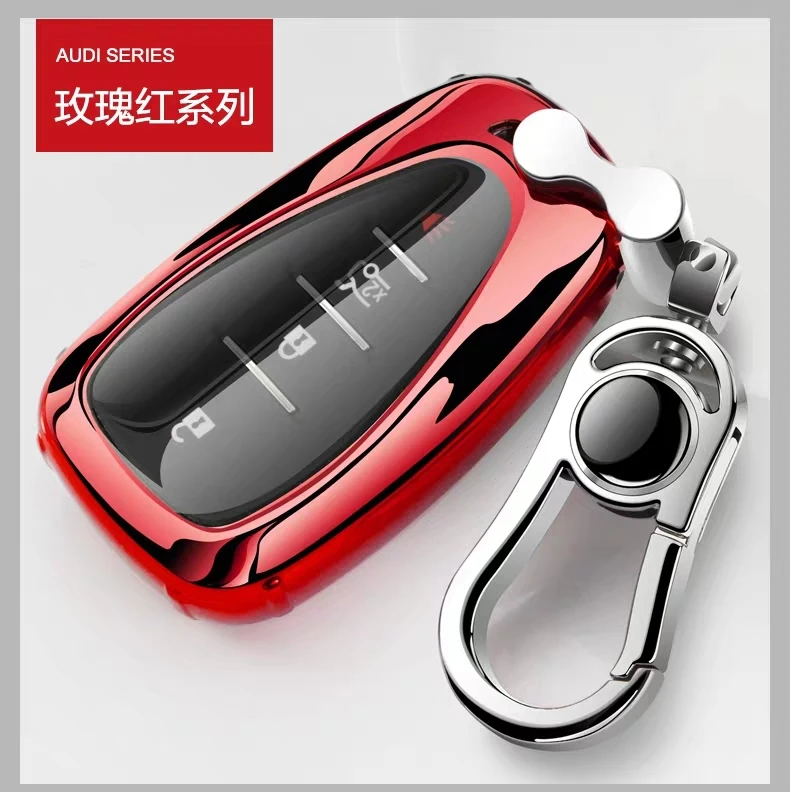 ТПУ чехол для ключей автомобиля для Chevrolet Cruze Malibu Equinox Sonic Traverse Camaro Smart Keyless Entry дистанционного ключа крышка - Название цвета: red