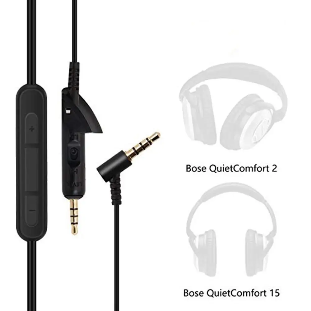 

Replacement Audio Cable Cord for Bose QC15 QC2 QuietComfort 15 2 Headphones with Inline Mic Remote Control