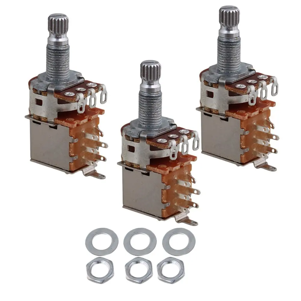 

Generic Push Pull Guitar Potentiometer A500k Coil Tap 18mm Shaft Pack of 3