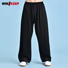 Мужские длинные штаны для кунг-фу, свободные, с эластичной резинкой на талии, унисекс, тренировочные брюки, спортивные штаны, женские штаны для боевых искусств, тайчи