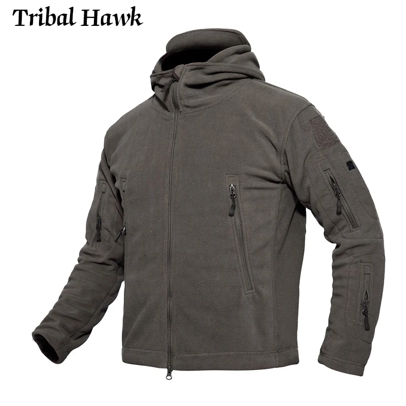 

Military Fleece Jacket Men Army Tactical Soft Shell Hooded Jacket SWAT Uniform Winter Warm Thicken Black Coats S-4XL