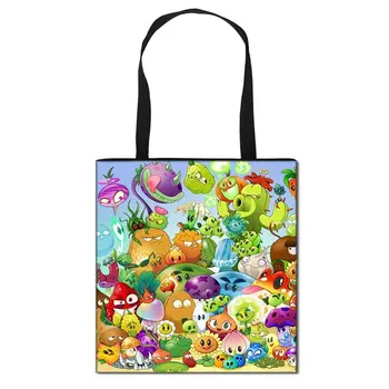 

New Plants VS Zombie Handbag Women Lady Shopping Bag Student Boys Girls High Capacity Travel Storage Bags Foldable Shoulder Bag