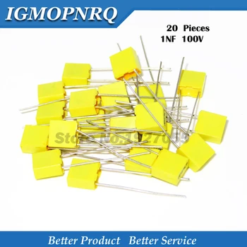 

20PCS Correction capacitor 1NF 102J 100V 5mm Polypropylene Safety Plastic Film Capacitor New