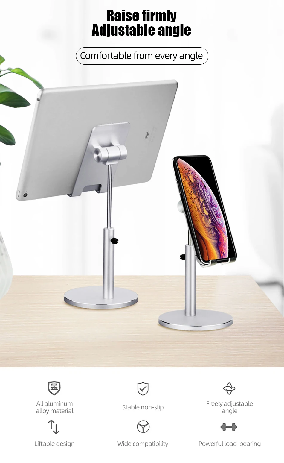 ihuigol Telescopic Phone Holder For Xiaomi mi 9 Huawei iPhone 11 8 7 iPad Universal Desktop 10.5 inches Phone Stand Lazy Bracket (1)