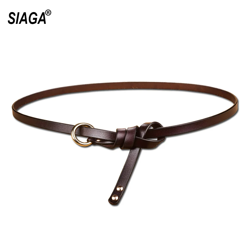 Lady's Cowskin Belts Dermis Simple Leisure Styles Sweaters Decorative Dresses Fine Knotted Female Leather Belt FCO071