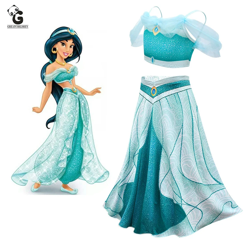 Disfraz de princesa Jasmine para mujer, ropa de Cosplay para Festival de  Carnaval, ropa de danza del vientre de Bollywood, pantalones superiores  Veip, novedad de 2022 - AliExpress