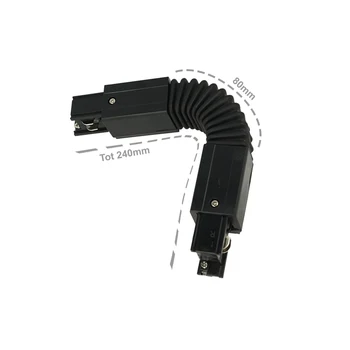 

LEDLUX CB40255 Curvabile joint connector L shape black color for bar track system phase CB40203