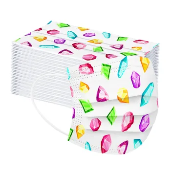 

Children Fashion Mixed Color Masks Red Sapphire Printed Protective Facemask Disposable Spunlace Cloth Breathable Mask Mascarilla