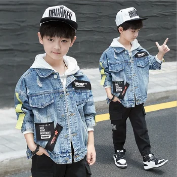 

Children Outwear Denim Coat Spring Autumn Denim Jacket For Boys Kid's Fashion Jacket for Boys Kids Denim Clothes 4-14 Years Old
