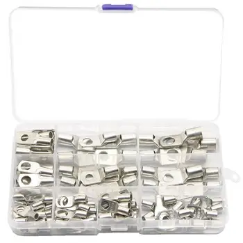 

100PCS Wire Connector SC Tinned Copper Ring Lug Terminals for Battery Bare Cable Electric Wire Crimp Terminal