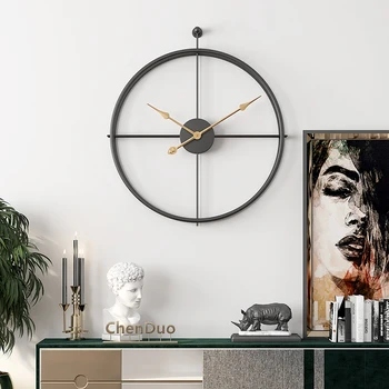 

80cm Wrought Iron Large Wall Clock European Wall Clocks Modern Design for Home Office Decorative Hanging Wall Watch Clocks Hot