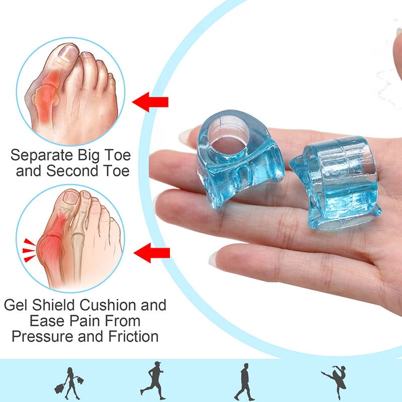 10pcs=5pairs Blue Silicone Gel Toe Separator Hallux Valgus Thumb Corrector Soft Bunion Spacers Foot Care Tool Pedicure D2853